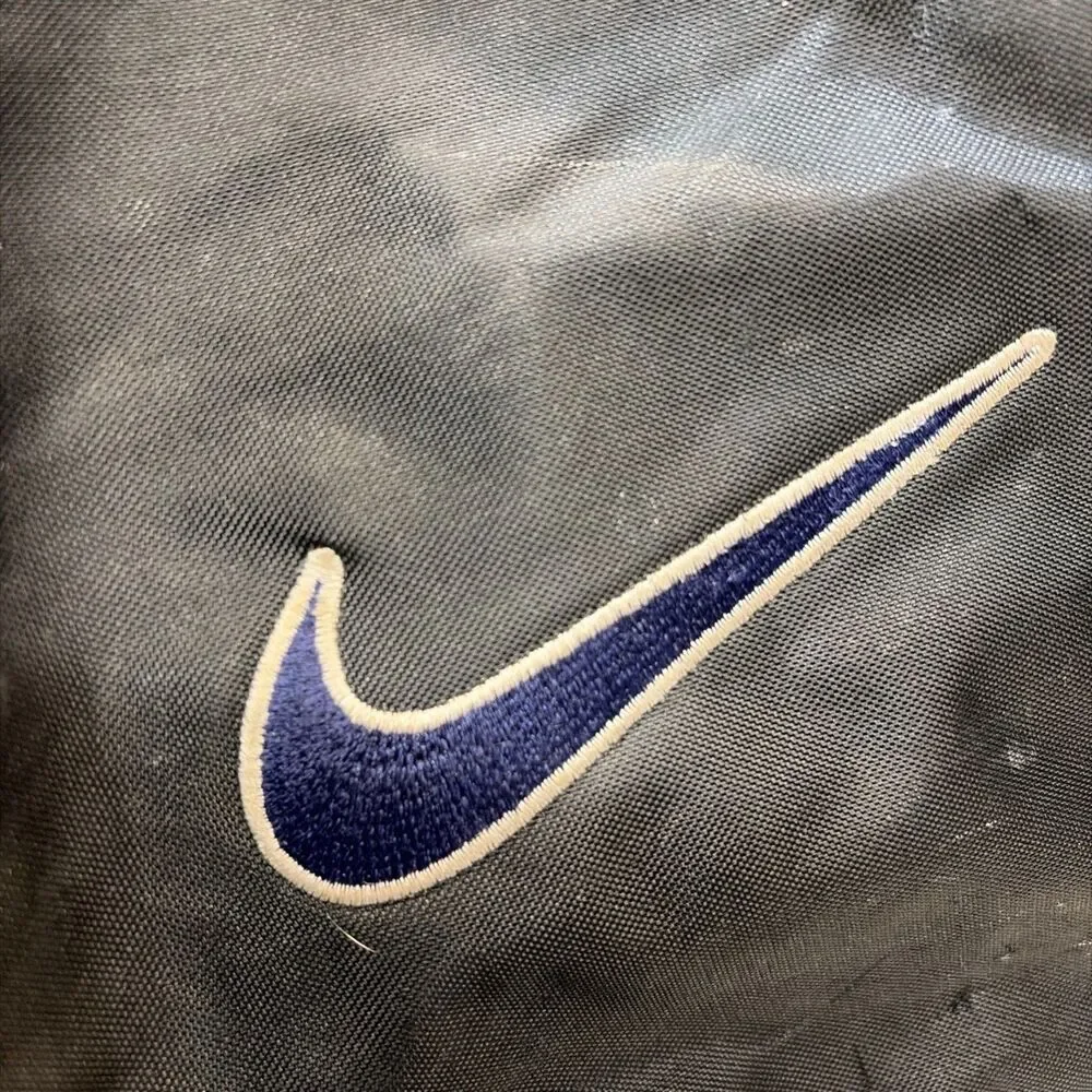 VTG 90s Y2k 2000s NIKE Swoosh Logo Blue Black Gym Travel Duffle Bag
